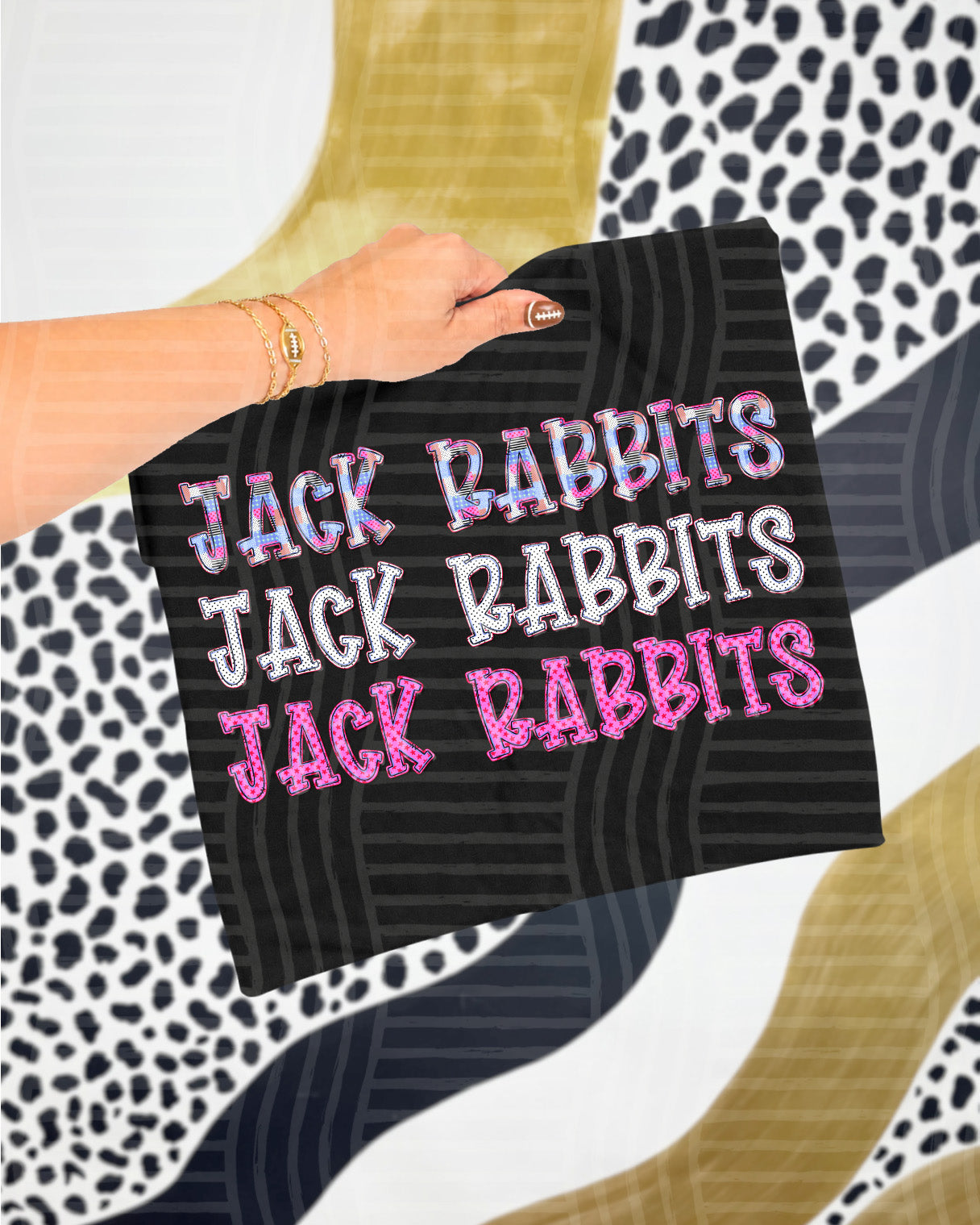 Dolly Tri Stacked Mascots Jack Rabbits design
