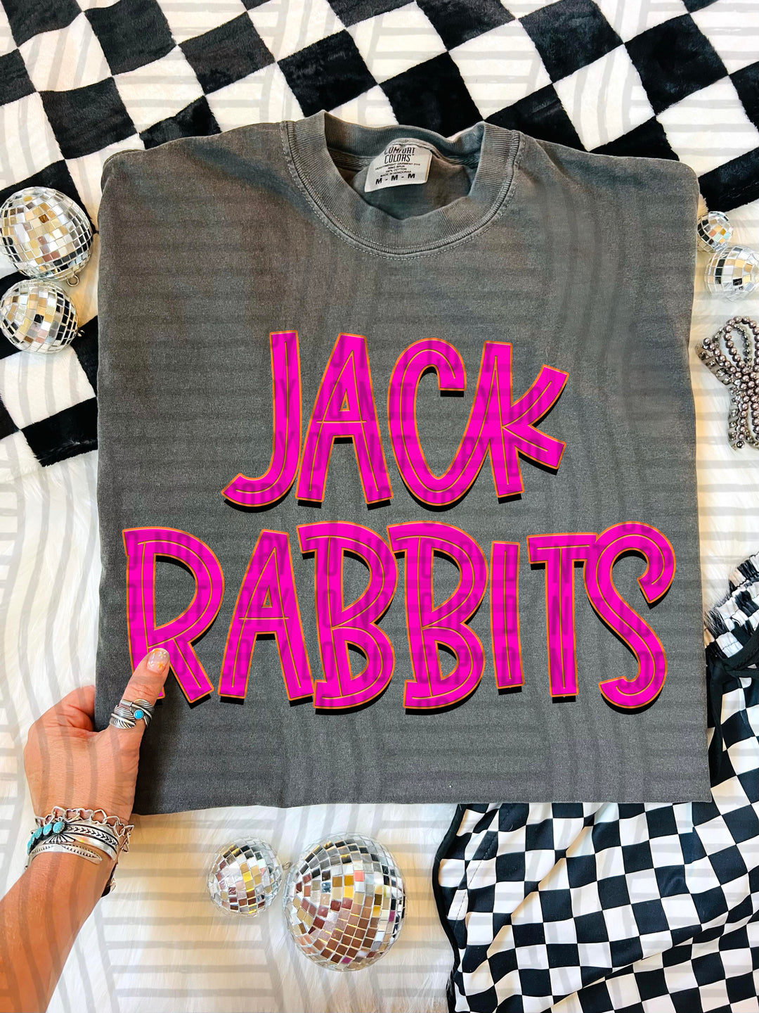 Jack Rabbits Pink Punch mascot DTF transfer