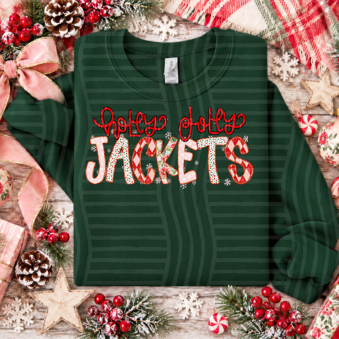 Jackets Holly Jolly Confetti Mascots DTF transfer