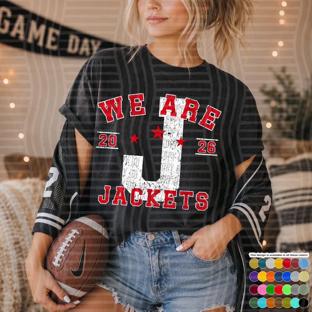 Jackets Varsity Initials White Outline Mascots DTF transfer