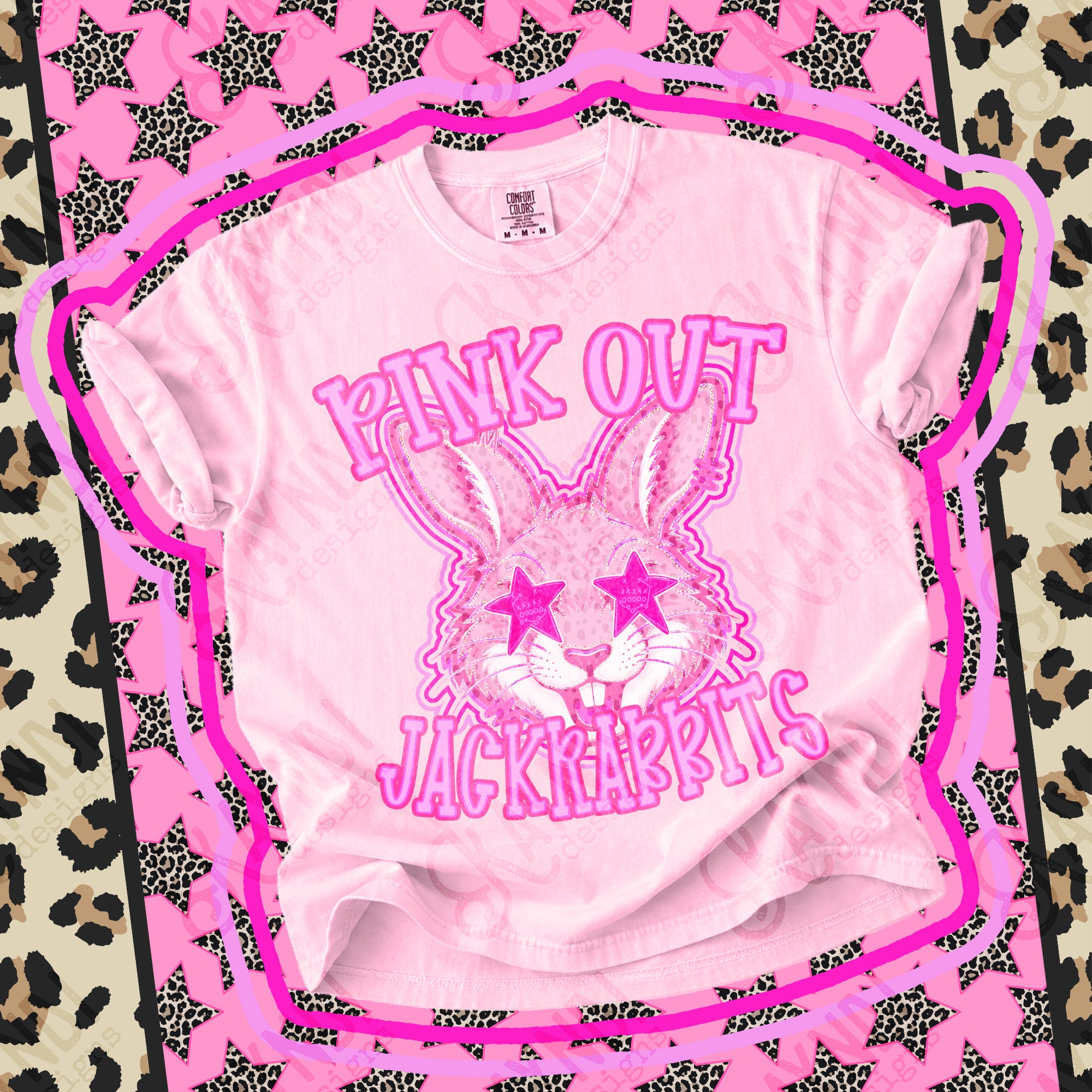 Pink Out Mascots Jackrabbits mockup