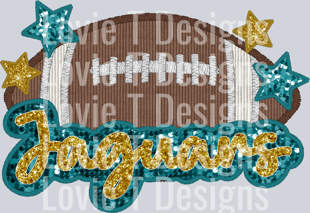 Jaguars Football Faux Applique