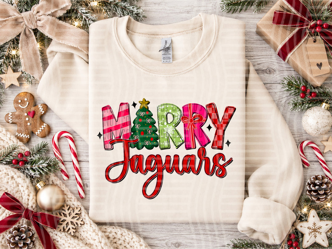Jaguars Merry mascot DTF transfer