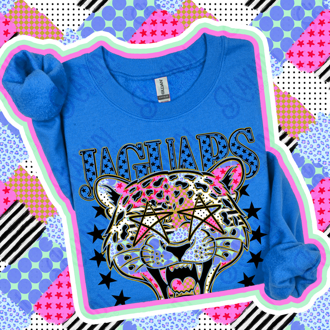 Jaguars Patchwork Varsity Stars mascot DTF transfer