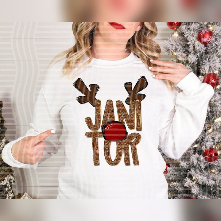 Janitor Deer Antler School Staff DTF transfer