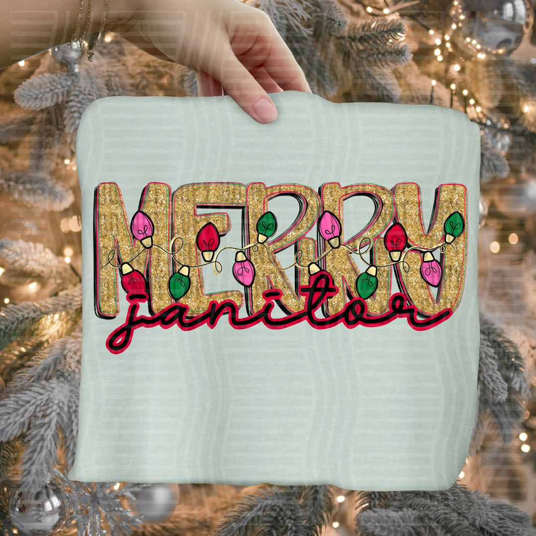 Janitor Merry Lights School Staff DTF transfer