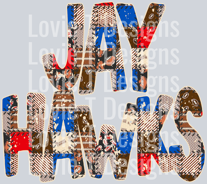 Jayhawks Football Quilted Red Blue