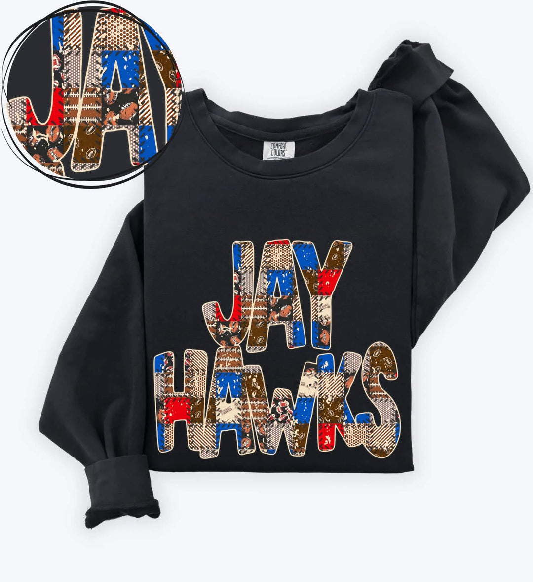 JAYHAWKS FOOTBALL QUILTED RED BLUE