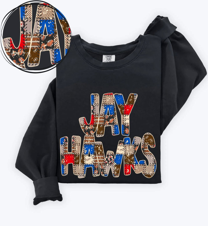 JAYHAWKS FOOTBALL QUILTED RED BLUE