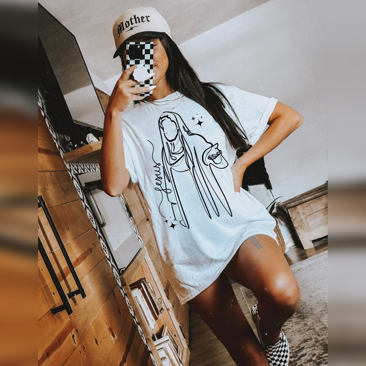 Jesus Line Art – DTF Transfer – product image
