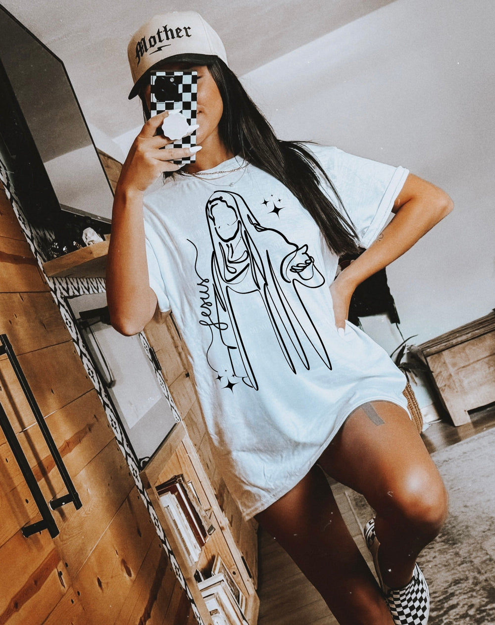 Jesus Line Art faith DTF transfer design