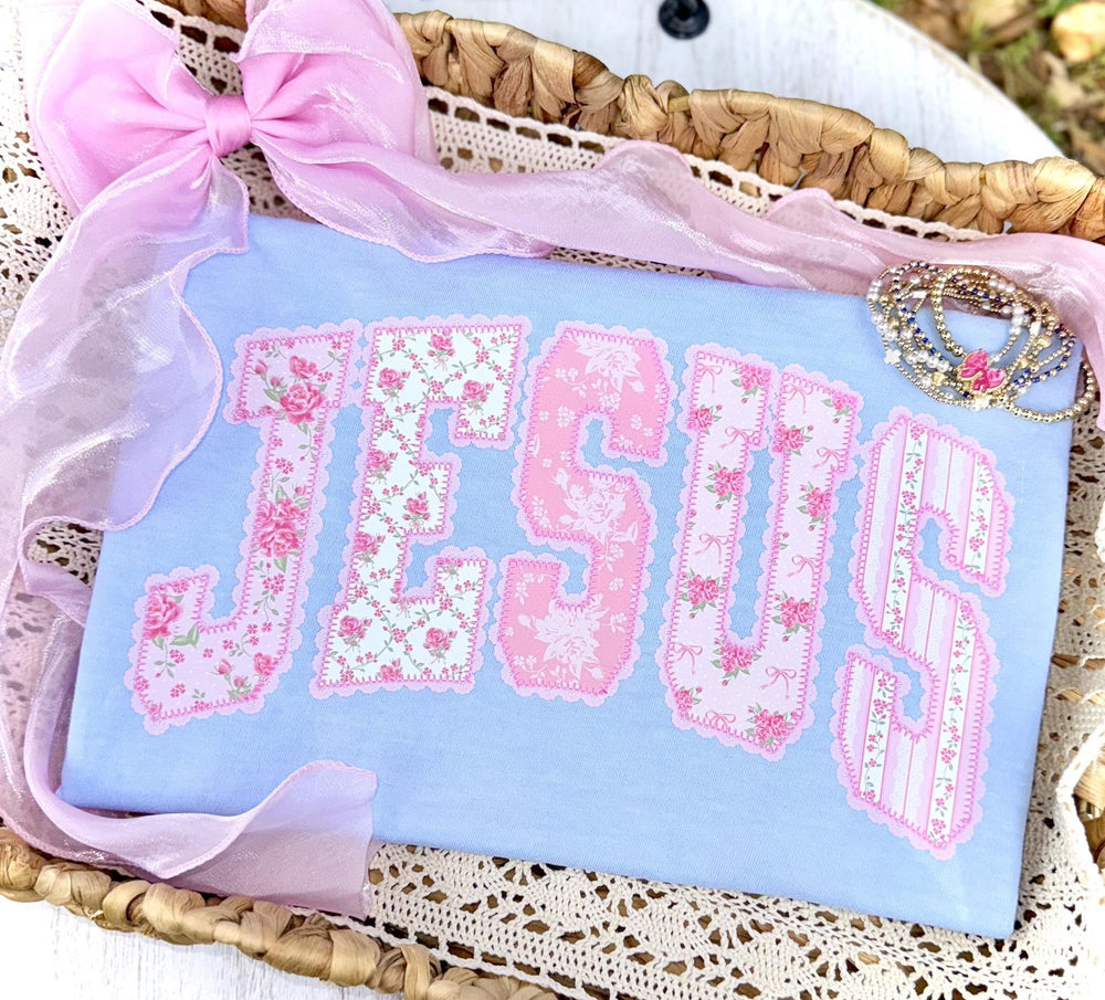 Jesus Floral DTF transfer design