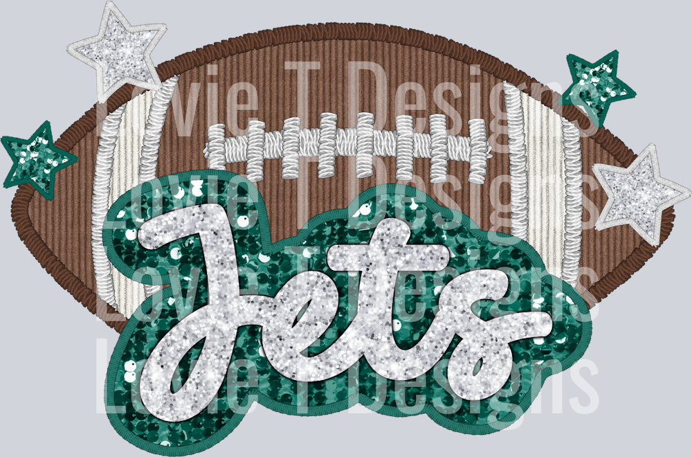 Jets Football Faux Applique