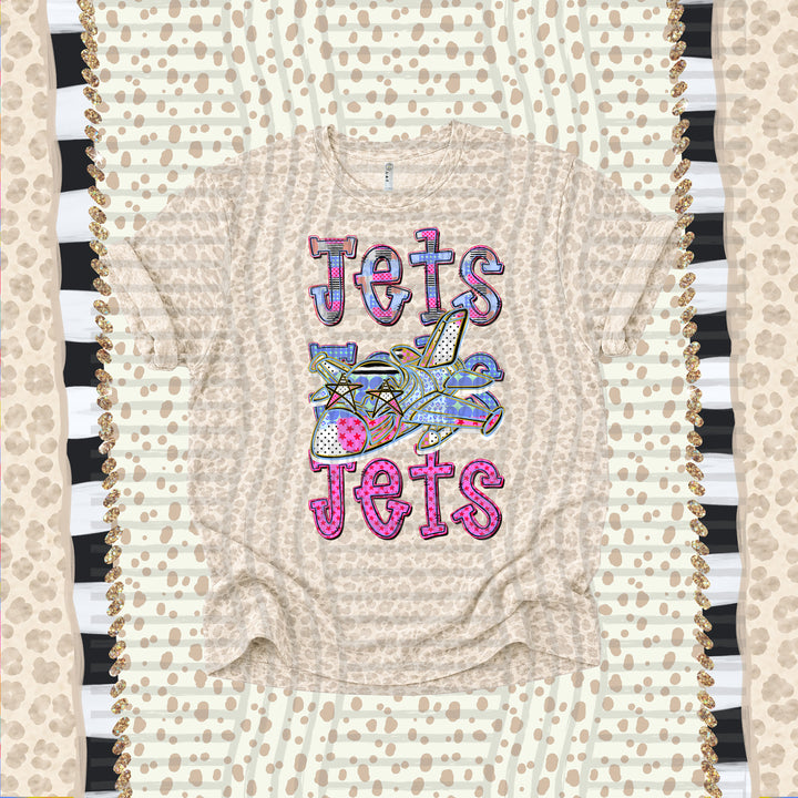 Jets Dolly Doodle mascot DTF transfer