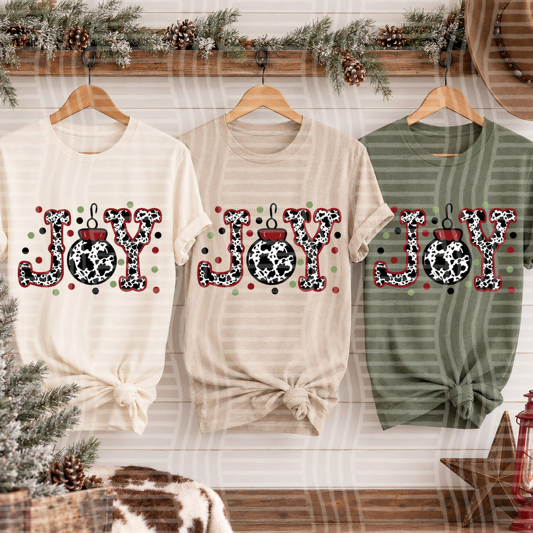 Joy Animal Cowboy Christmas DTF transfer
