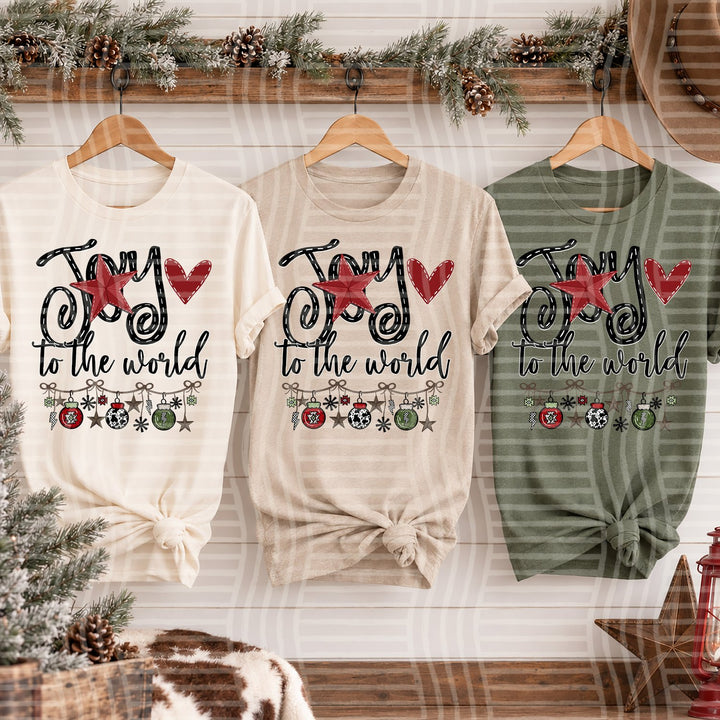 Joy to the World Cowboy Christmas DTF transfer