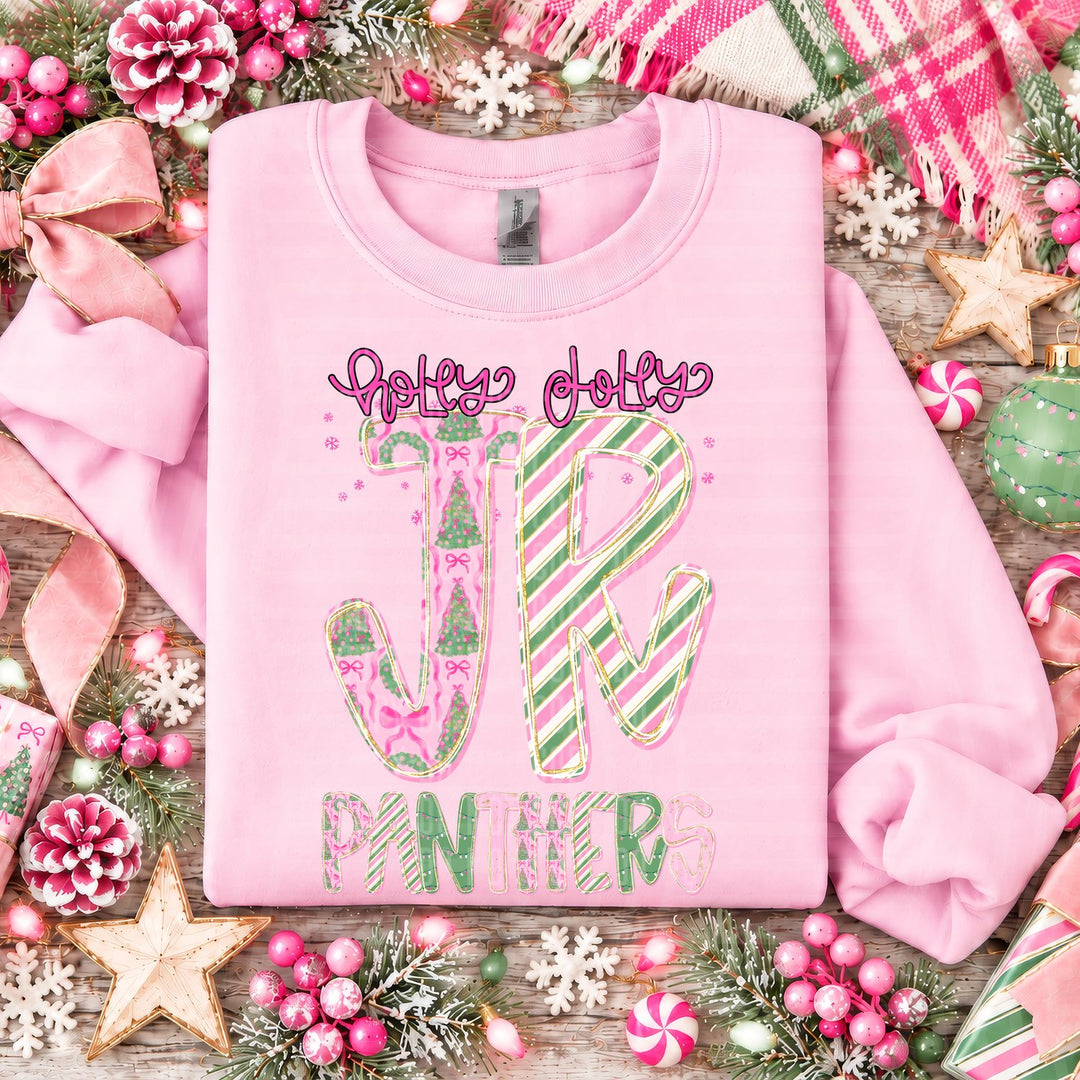 Jr Panthers Holly Jolly Mistletoe Magic Mascots DTF transfer