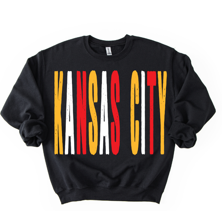 Kansas City Yellow Gold and White and Red Grunge Mascot – DTF Transfer – product image