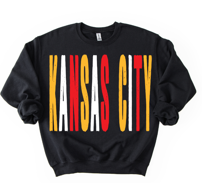 KANSAS CITY YELLOW GOLD AND WHITE AND RED GRUNGE MASCOT