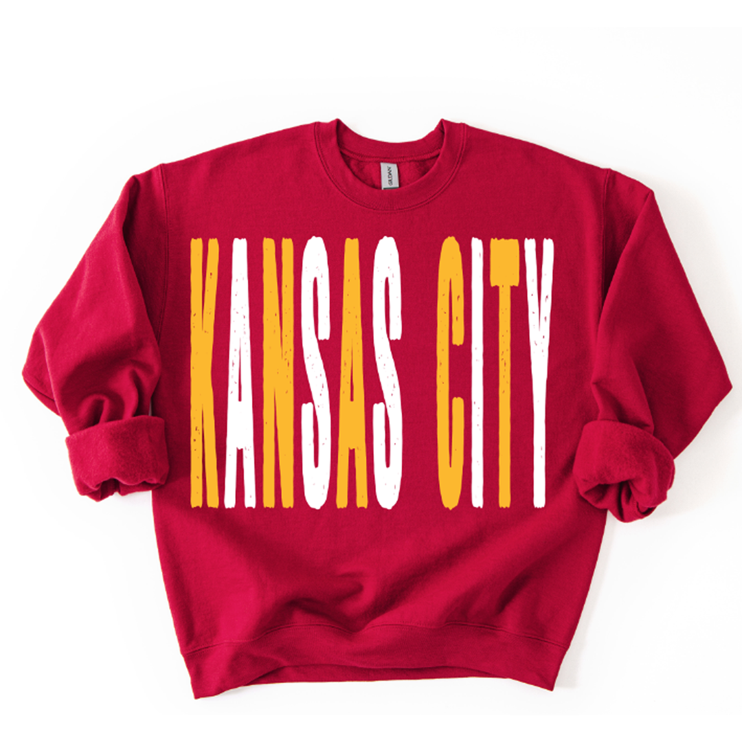 Kansas City Yellow Gold and White Grunge Mascot – DTF Transfer – product image