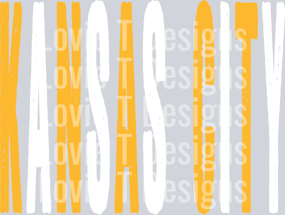 KANSAS CITY YELLOW GOLD AND WHITE GRUNGE MASCOT