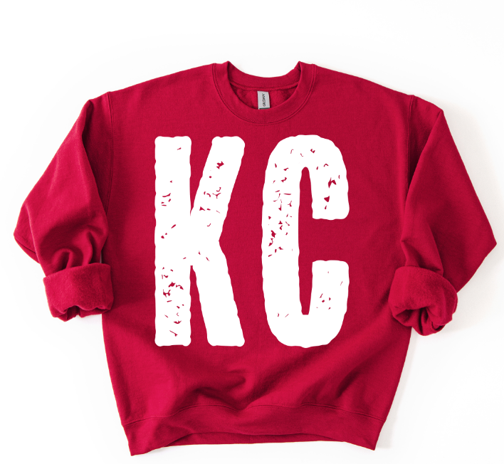 Kc White Grunge Mascot DTF transfer design – image 1