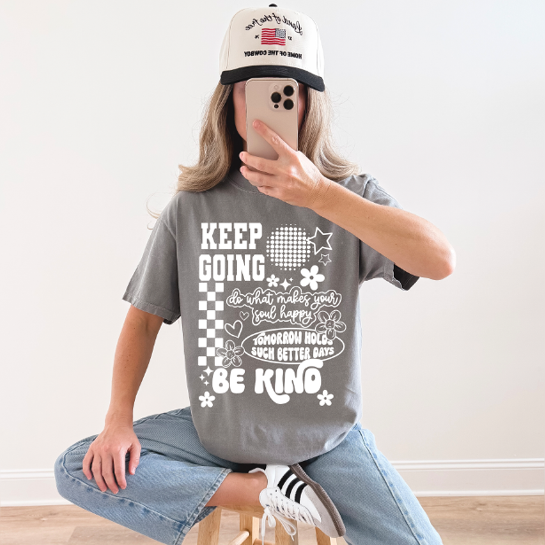 Keep Going Collage Single Color White – DTF Transfer – product image