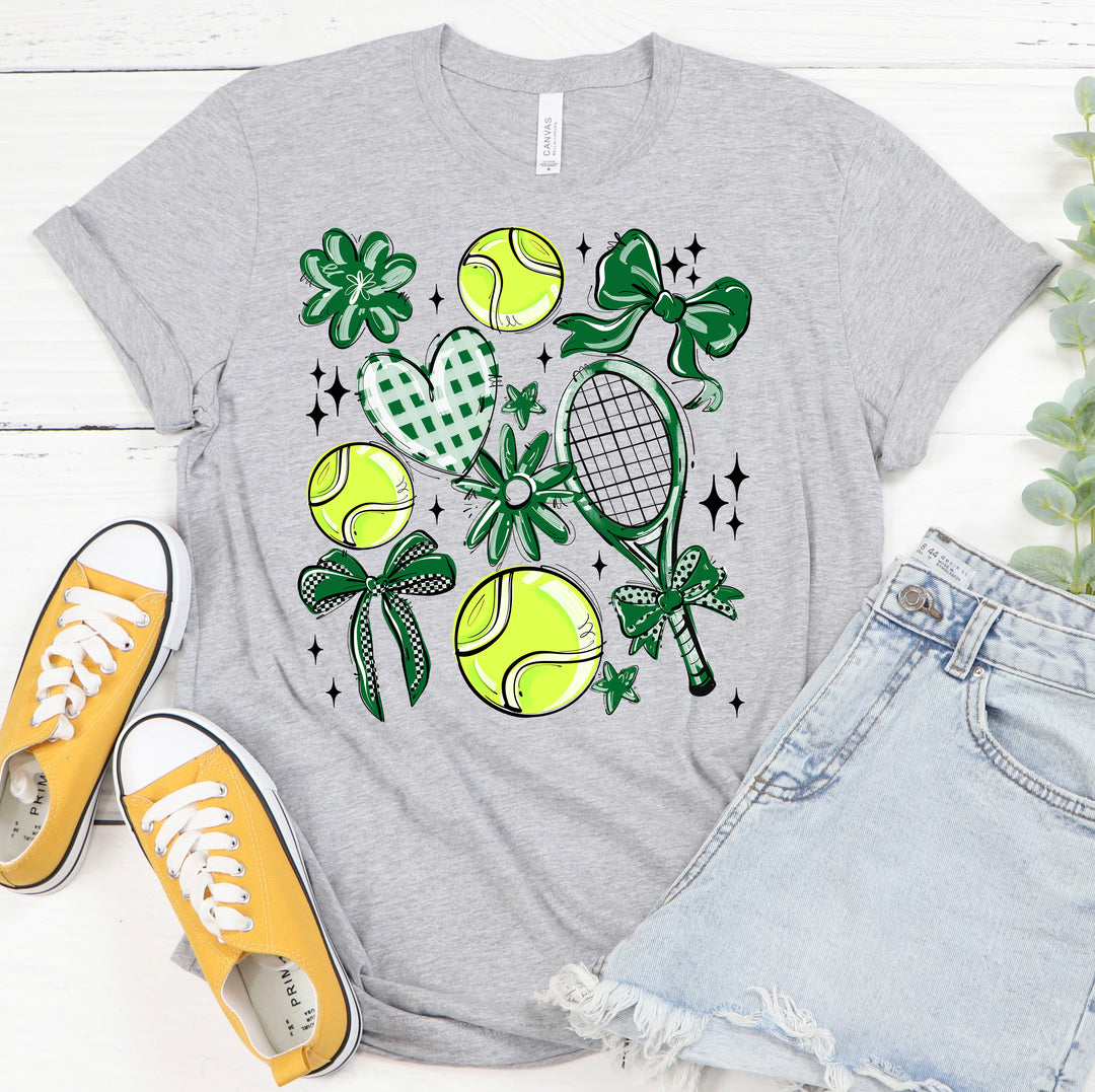 KELLY GREEN PLAY BALL TENNIS COLLAGE