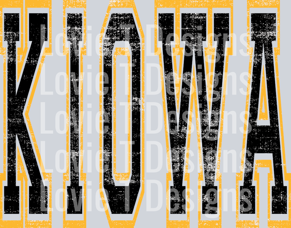 KIOWA BLACK AND YELLOW GOLD VARSITY STYLE