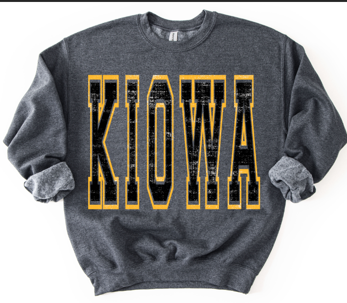 KIOWA BLACK AND YELLOW GOLD VARSITY STYLE