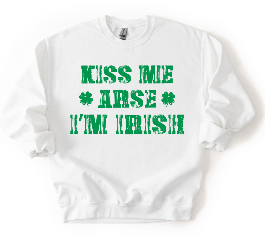 Kiss Me I'm Irish Green DTF transfer design