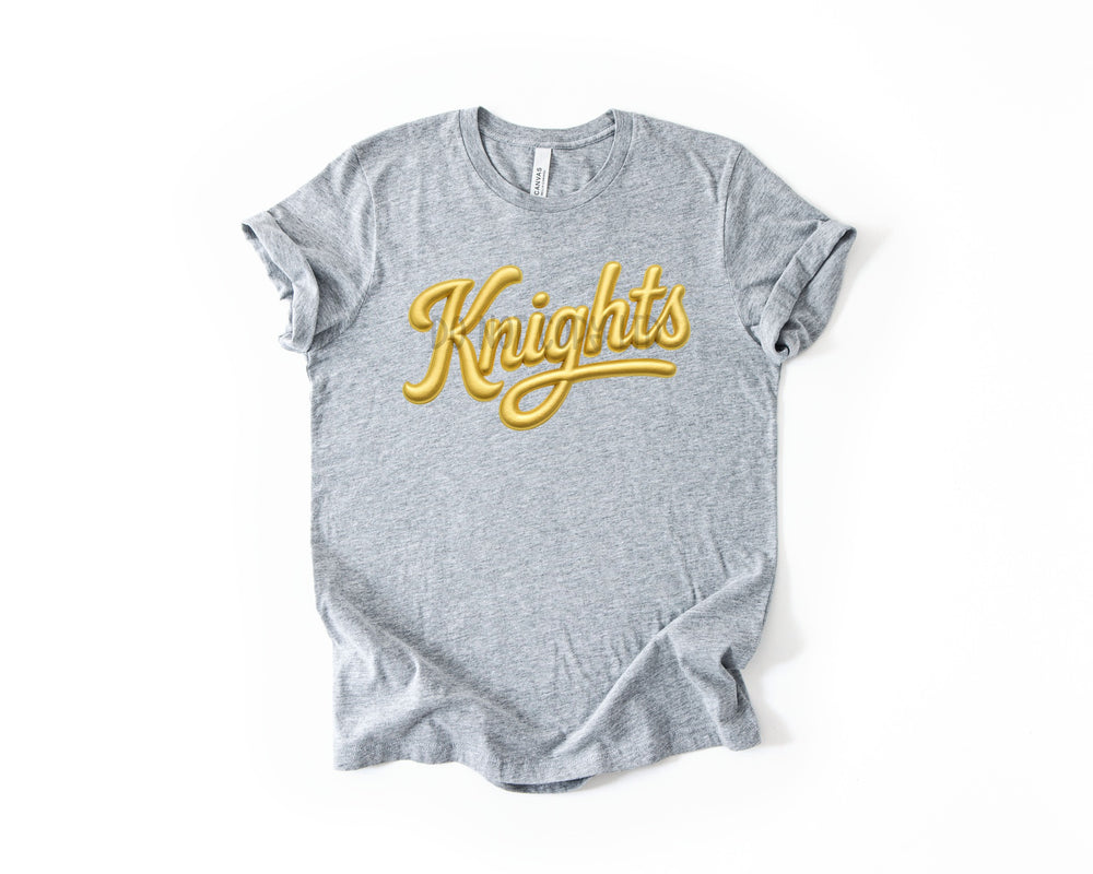 Knights Faux Puff Gold DTF transfer design – image 1