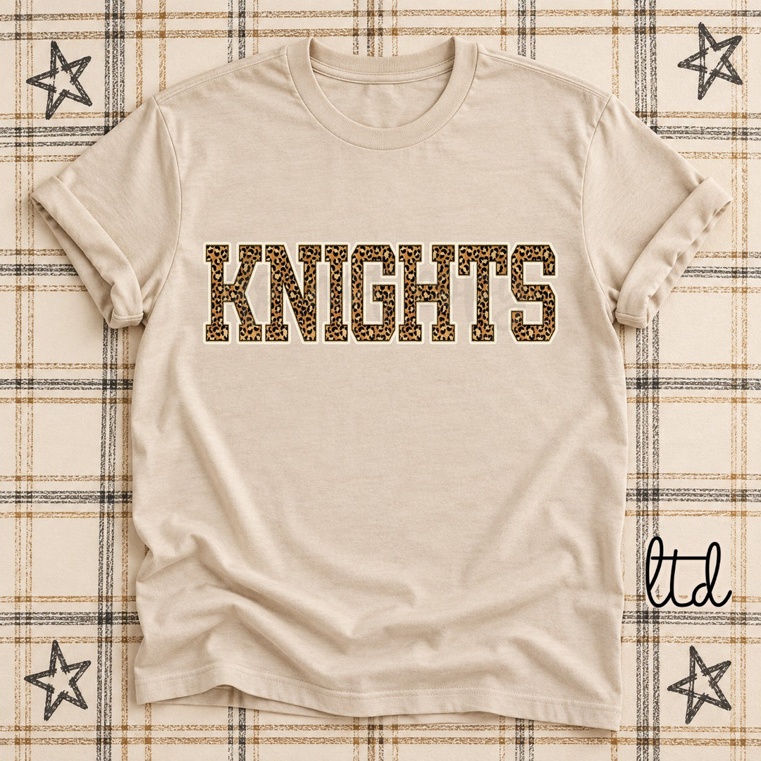 Knights Dark Leopard Mascots DTF transfer mockup