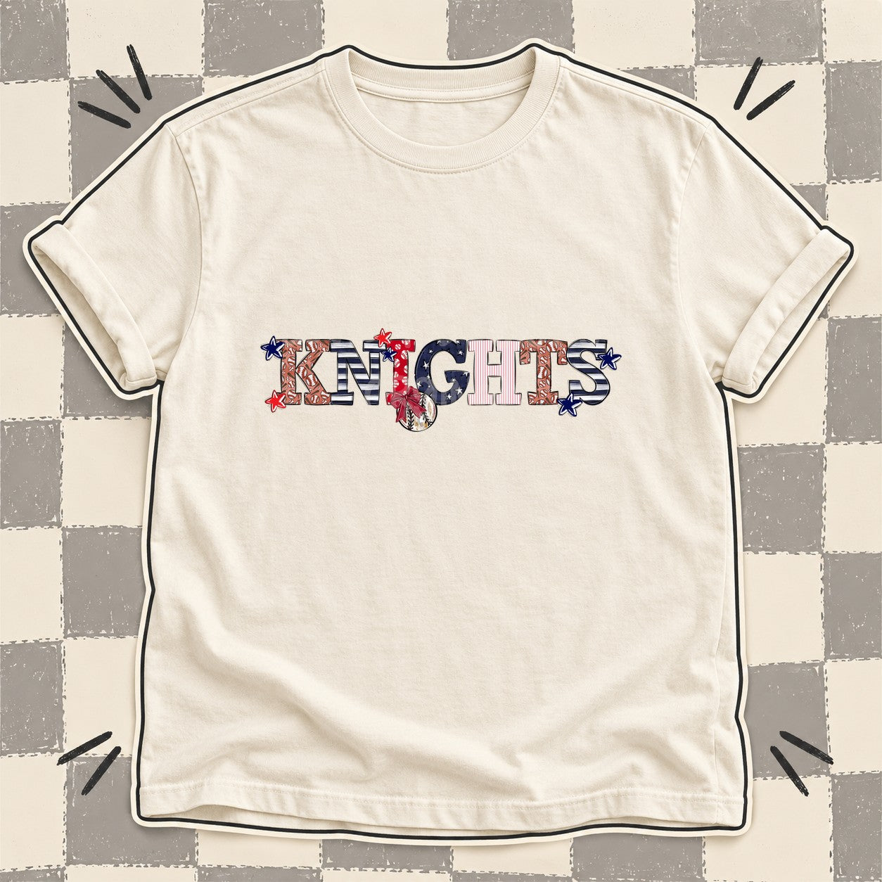 Mixed Doodle Baseball Mascots – Ballpark Classic Knights design