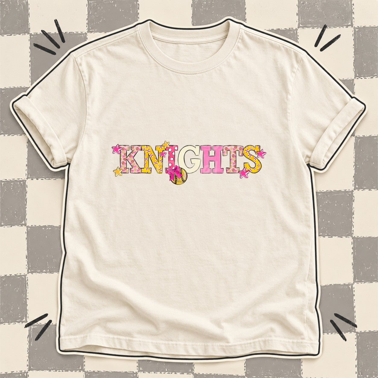 Mixed Doodle Softball Mascots – Sweet Softball Knights design