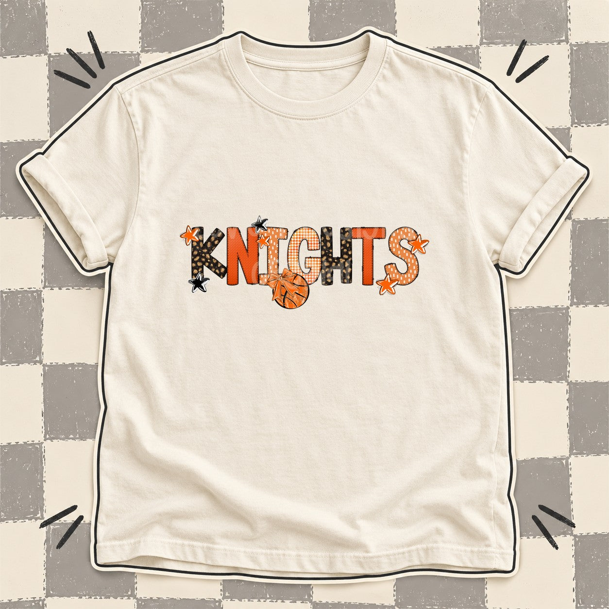 Mixed Doodle Basketball Mascots – Leopard Court Knights design