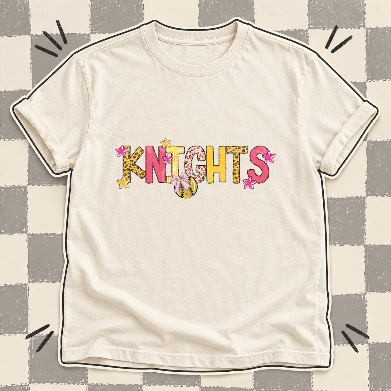 Mixed Doodle Softball Mascots – Sunshine Leopard Knights design