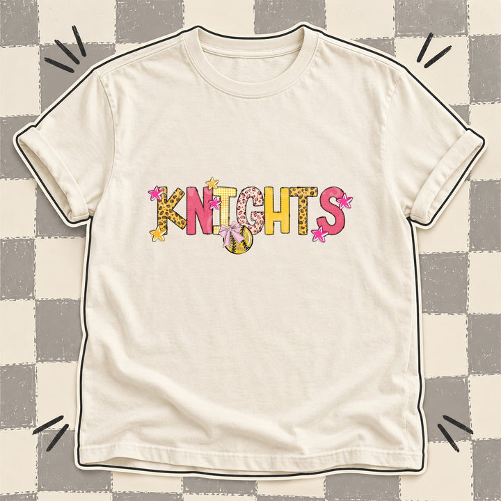 Knights Mixed Doodle Softball Mascots – Sunshine Leopard DTF transfer mockup