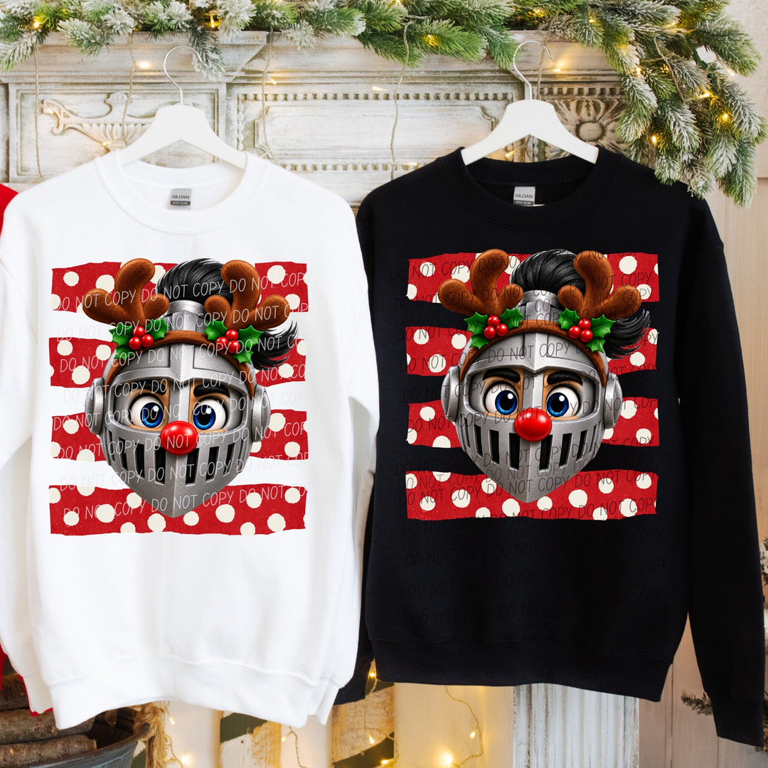 Knight Reindeer Spirit Mascots DTF transfer