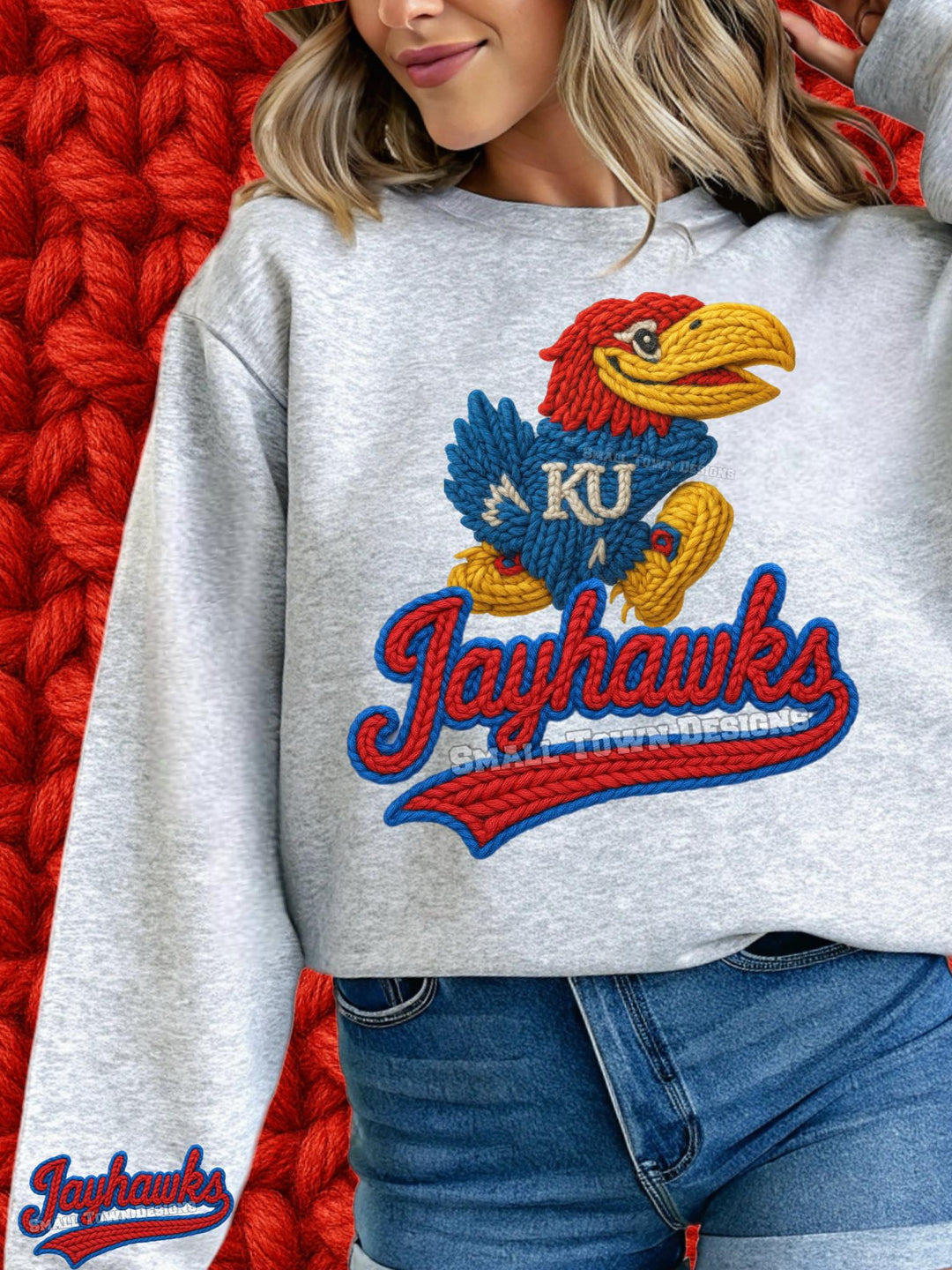 KU JAYHAWKS FAUX YARN