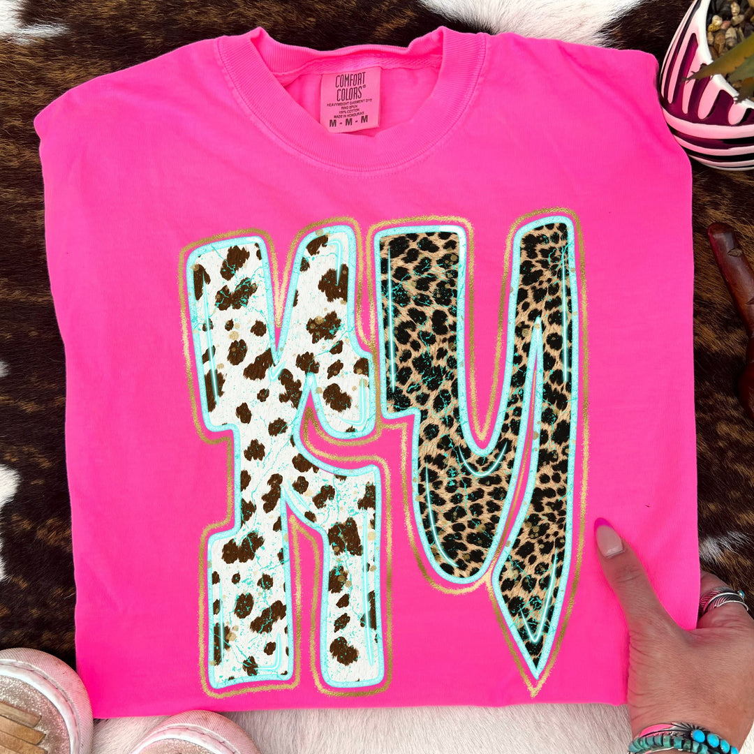 KY TURQUOISE GLOW GOLD FOIL WESTERN LEOPARD & COW PRINT