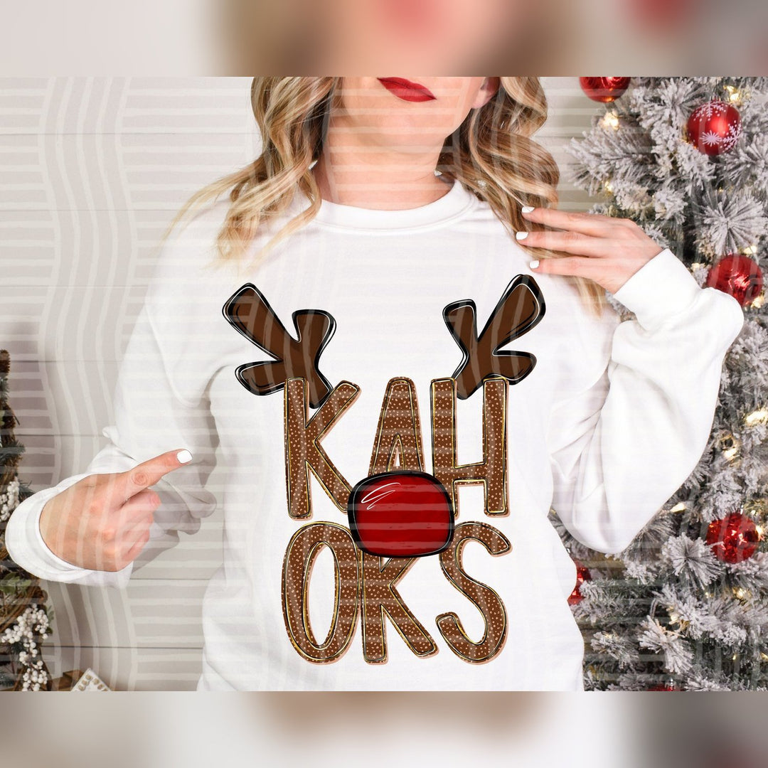 Kahoks Deer Antler Mascots DTF transfer