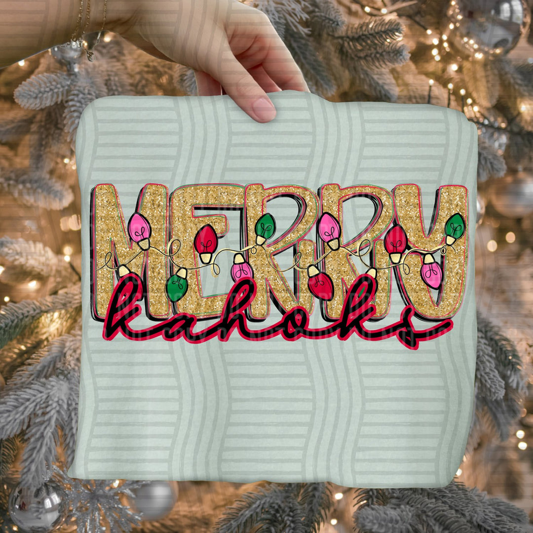 Kahoks Merry Lights Mascots DTF transfer