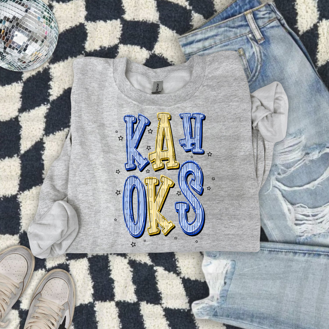 Kahoks Seersucker Chic Two Color Mascots DTF transfer