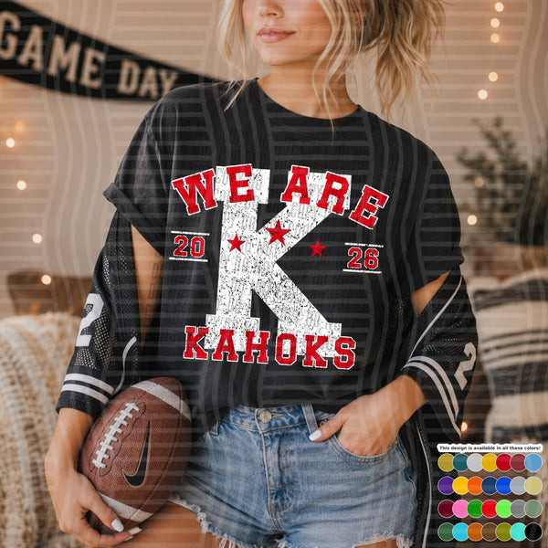 Varsity Initials White Outline Mascots Kahoks design