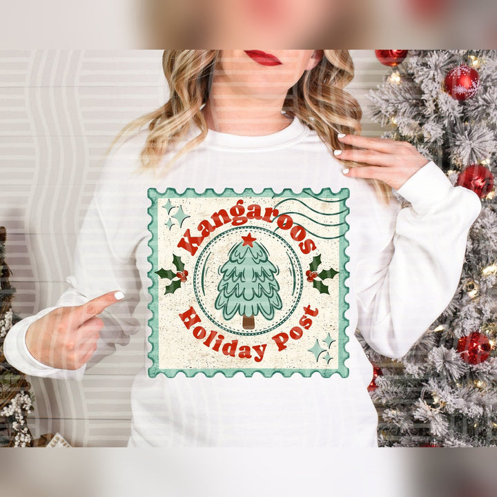 Kangaroos Holiday Post Mascot Stamps DTF transfer