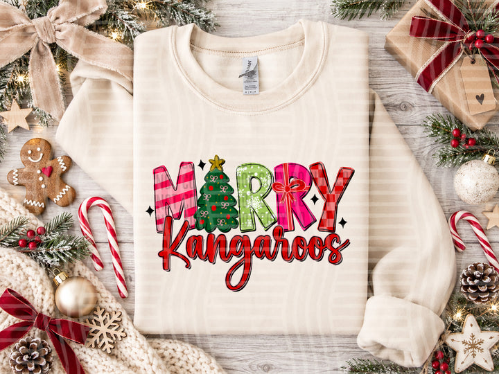 Kangaroos Merry mascot DTF transfer