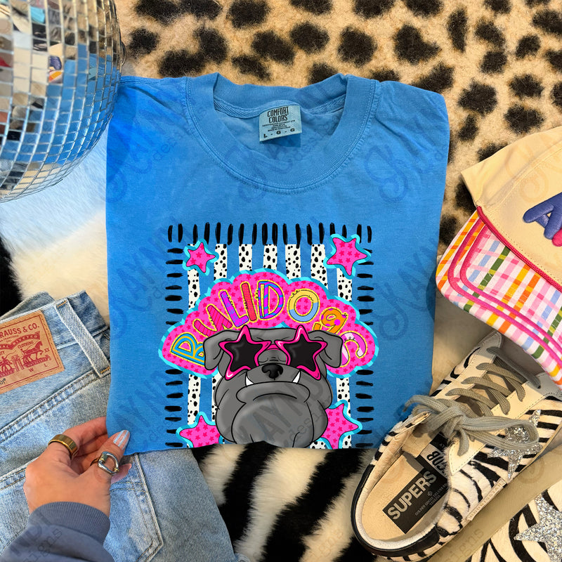 Doodle Star Sunglasses Mascots Grey bulldog mockup
