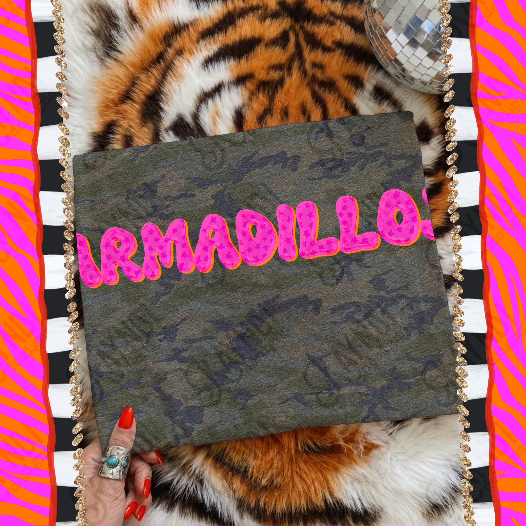 Bubble Stars Mascots Armadillos mockup