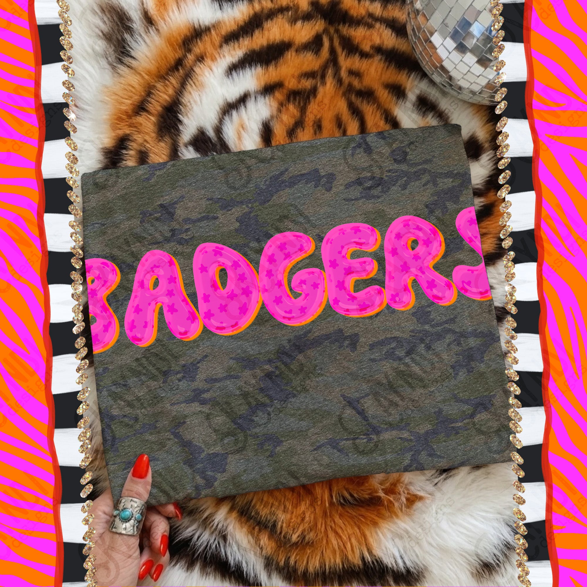 Bubble Stars Mascots Badgers mockup